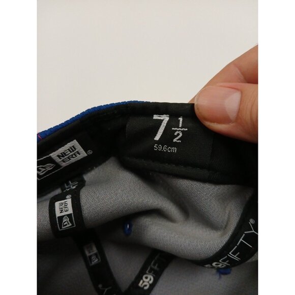 Buffalo BILLS NFL Football Fitted 59Fifty Size 7-5/ Est 60 New Era Hat Cap Blue! - Picture 9 of 9